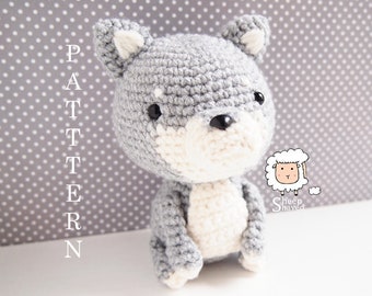 Husky Amigurumi Crochet Pattern (PDF format)