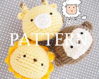 Animal Friends: Safari Edition PDF PATTERN (Giraffe, Lion, and Monkey)