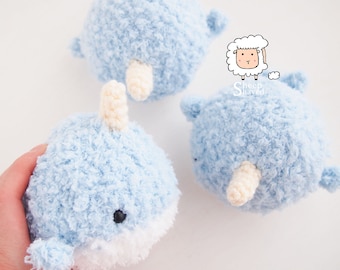 Fluffy Narwhal Amigurumi: Handmade Crochet Whale Plushie