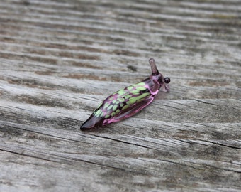 Spotted Slug glass sculpture GLASS SLUG lampwork Glass Animals Handcrafted