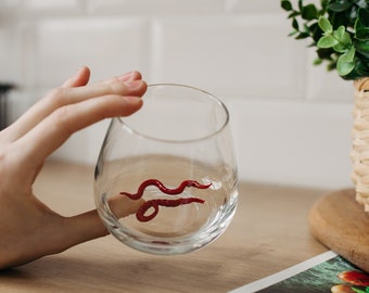 Worm Cup Glass Animal Sculpture Worm Drink glasses Figurine Worms Water cup Animal glasses
