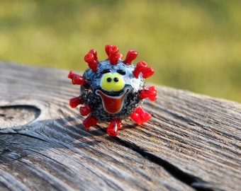 Escultura de virus de vidrio - virus de la figura de vidrio - virus de microbios