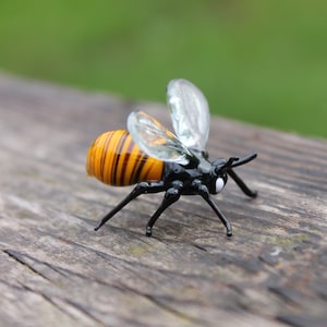 Glass Honey Bee : Elegant and Unusual Decor for Any Interior, Bee Figurine, Beekeeper Gift