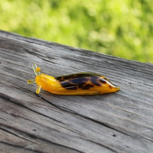 Spotted Slug  glass sculpture GLASS SLUG lampwork Glass Animals Handcrafted Snail glass Slug sculpture