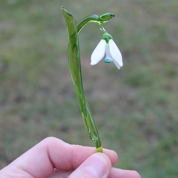 Glass Flower Snowdrop - White Snowdrop - Glass Flower - Single Snowdrop - Forever Snowdrop