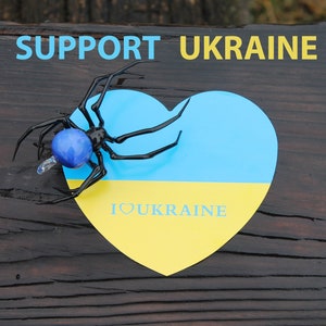 Digital file Stand With Ukraine For Ukraine I Stand with Ukraine Solidarity With Ukraine glass figurine, stained glass, hand blown glass