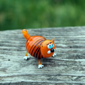 Glass cat figurine Hand Blown Glass figurine cat siamese cat figurine Glass animal Handblown cat  Lampwork cat Glass sculpture