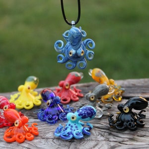 Kleine Octopus Hangers, Glazen Octopus Ketting, Sieraden Ketting Hangers Inktvis Octopus Hanger Geblazen Glas