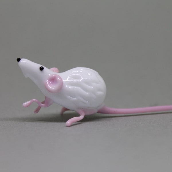 Rat Glass Miniature, Animals Glass, Art Glass, Glass Blown , Sculpture Made Of Glass, Glass Art