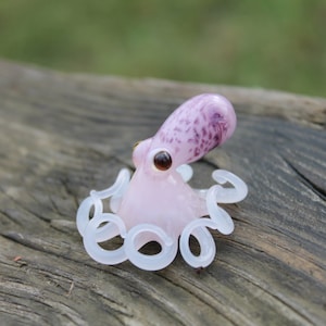 Glass Light Pink and Purple Octopus | Pendants Glass Octopus | Glass Ocean Octopus | Kraken Glass Octopus Figurine