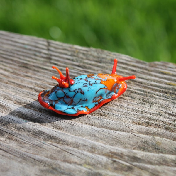 Nudibranch - Sea Slug glass sculpture - slug figure - Sea Slug - Bunny Sea Slug