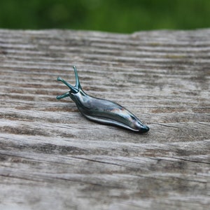 Spotted Slug glass sculpture GLASS SLUG lampwork Glass Animals Handcrafted Snail glass sculpture gift gardener