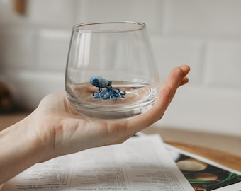 Handcrafted Drinking Glass Octopus Animal Sculpture Figurine Sea Animal glasses