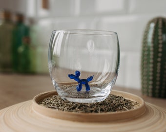 Balloon Dog Cup Glass Animal Dog Sculpture Balloon Dog Drink glasses Figurine Balloon Dog Water cup Animal glasses