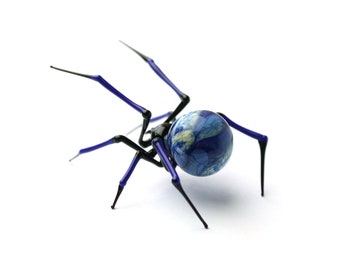 Art Glass Spider Sculpture, Blown Glass Figurine Art Insect, Glass Spider Figurine  Blown Glass Spider Glass Spider Miniature