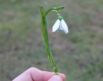 Glass Flower Snowdrop - White Snowdrop - Glass Flower - Single Snowdrop - Forever Snowdrop