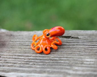 Small Glass Octopus glass figurine Miniature Octopus Little Glass Animals Murano Gift Blown Sculpture Art Collectible Artglass Lampwork