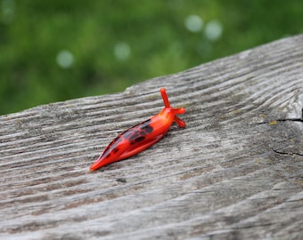 Spotted Slug glass sculpture GLASS SLUG lampwork Glass Animals Handcrafted Snail glass sculpture gift gardener