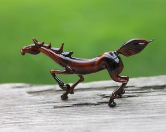 ガラス細工　ミニチュア　馬　うま ミニチュア ガラス細工 干支 馬 正月 飾り グラススクエア 十二支