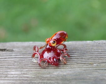 Small Octopus Jewelry Necklace Pendants Squid Octopus Pendant Blown Glass Gift for Her or Gift for Him