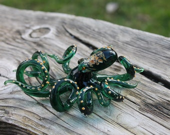 Blown Glass Octopus, Glass  Octopus, Glass, Octopus, Ocean, Octopus Sculpture, Squid, Kraken, Cephalopod, Blown Glass, Octopus Figurine