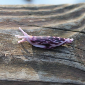 Spotted Slug glass sculpture GLASS SLUG lampwork Glass Animals Handcrafted