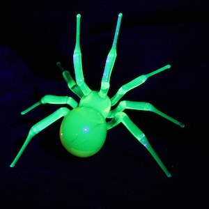 Uranium Glass Spider Uranium Vaseline Glass Figurine Spider Glass UV Spider Glass  Figurine
