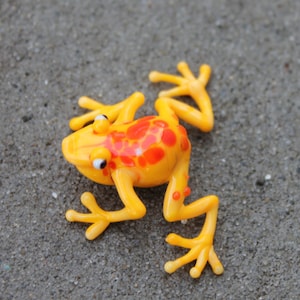 Blown Glass Frog Sculpture poison dart frog Figurine murano art collectible gifts artglass lampwork boro toy Glass Frog Miniature Homedecor