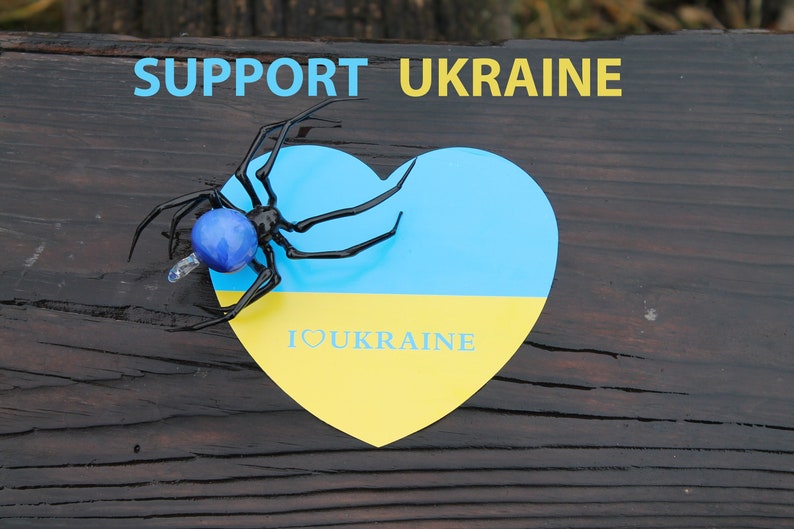 Digital file Stand With Ukraine For Ukraine I Stand with Ukraine Solidarity With Ukraine glass figurine, stained glass, hand blown glass image 1