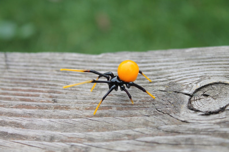 Glass Spider Figurine Blown Glass Spider Glass Spider Miniature Glass Spider Collection Animal Glass Figurine Art Glass Spider image 5