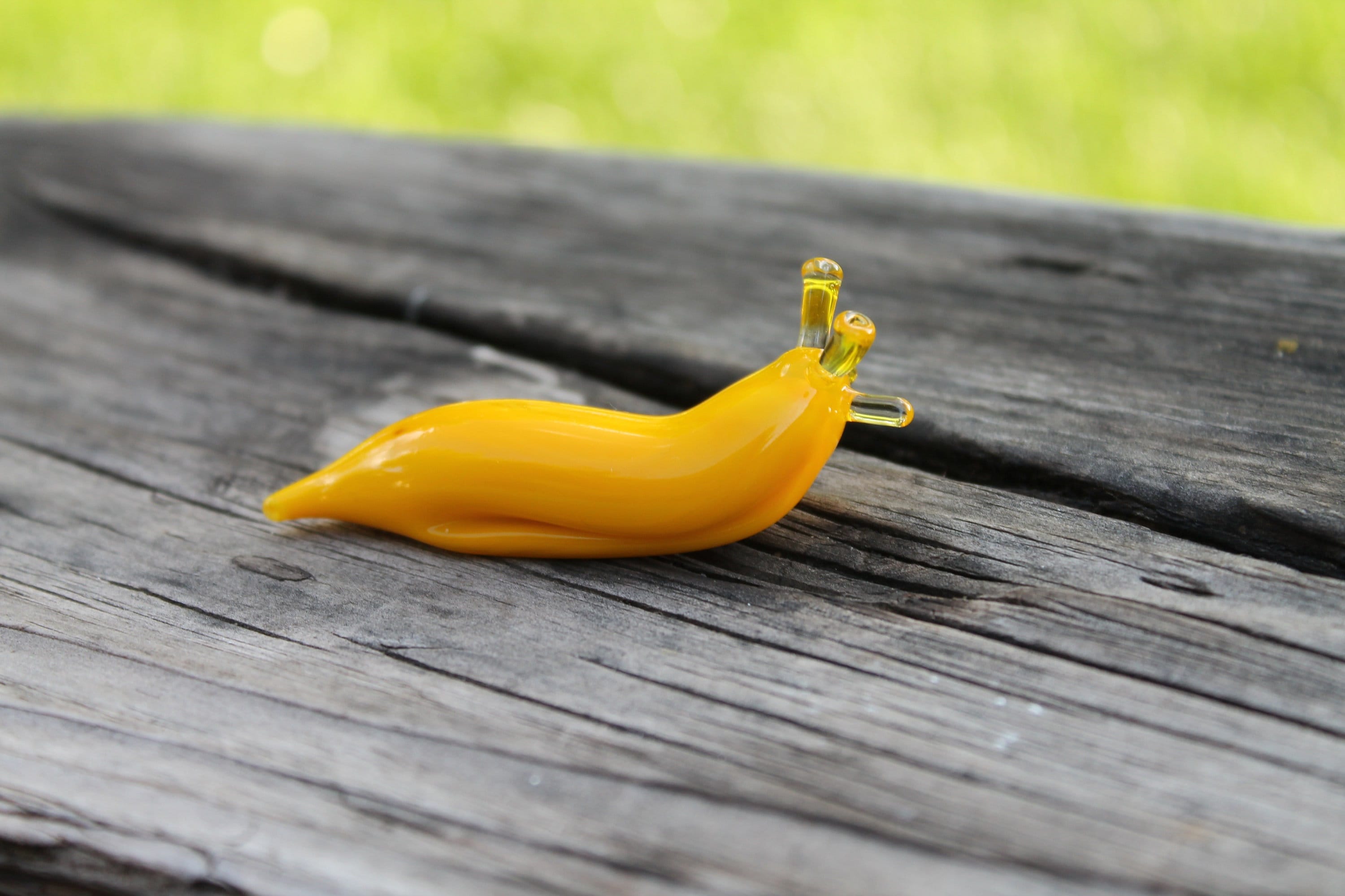 バナナナメクジのガラス彫刻 - Ariolimax californicus ガラスナメクジ ランプワーク ガラス動物 手作りカタツムリのガラス彫刻  - Etsy 日本, image size:3000x2000