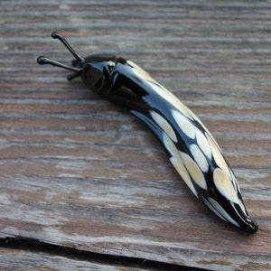 Spotted Slug glass sculpture GLASS SLUG lampwork Glass Animals Handcrafted Snail glass sculpture