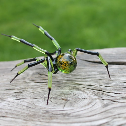 Figura de araña marrón, figura de araña de vidrio soplado, araña de vidrio soplado a mano, insecto de vidrio, figura de animal de vidrio, figuras de vidrio personalizadas