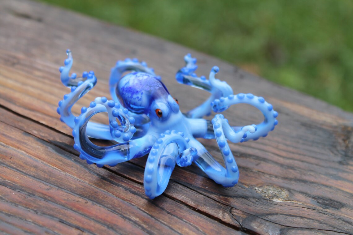 Blown Glass Octopus Glass Octopus Glass Octopus Ocean Etsy