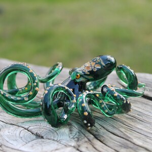 Blown Glass Octopus, Glass Octopus, Glass, Octopus, Ocean, Octopus Sculpture, Squid, Kraken, Cephalopod, Blown Glass, Octopus Figurine image 10