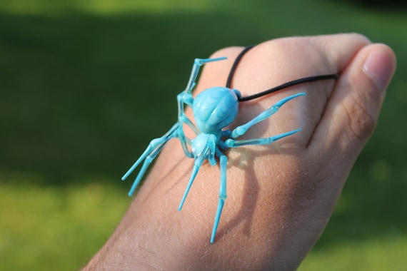 蜘蛛の動物ガラス、アートガラス、吹きガラス、吹きガラスの置物