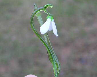 ガラスの花スノードロップ - 白いスノードロップ - ガラスの花 - 一粒