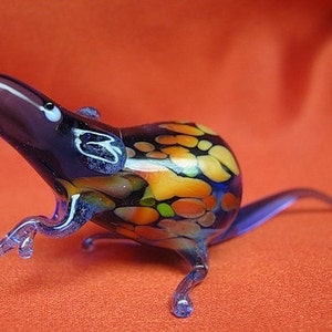 Rat Glass Miniature, Animals Glass, Art Glass, Blown Glass, Sculpture Made Of Glass, Glass Art