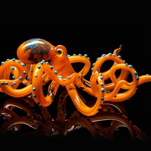 Glass Octopus Sculpture Squid Kraken Cephalopod Blown Glass Octopus Glass Octopus Ocean Octopus Sculpture Squid