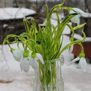 Glass Flower Snowdrop - White Snowdrop - Glass Flower - Single Snowdrop - Forever Snowdrop image 3