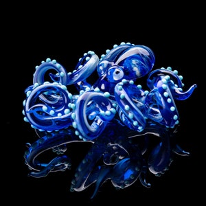 Blown Glass Octopus glass figurine Octopus Glass Ocean Octopus  Kraken Glass Octopus Figurine