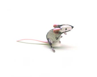 Rat Glass Miniature, Animals Glass Rat, Art Glass, Glass Blown Rat , Sculpture Made Of Glass, Glass Art