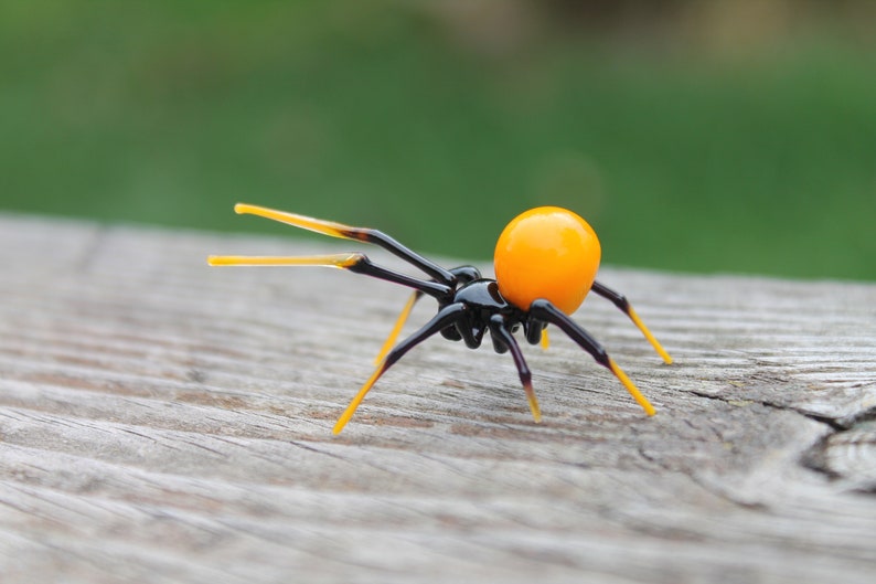 Glass Spider Figurine Blown Glass Spider Glass Spider Miniature Glass Spider Collection Animal Glass Figurine Art Glass Spider image 4