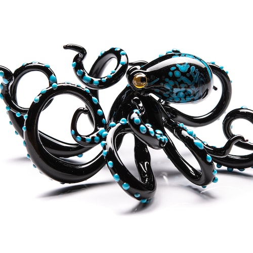 Glass Octopus Sculpture Squid Kraken Cephalopod Blown Glass Etsy