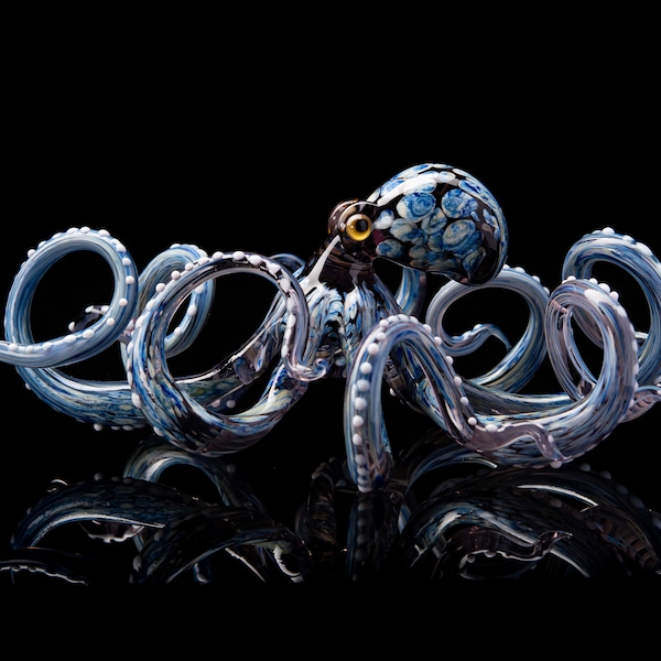 Rzeźba szklanej ośmiornicy Kraken Głowonog Miniaturowa dmuchana figurka Dmuchana szklana ośmiornica Szklana ośmiornica Ocean   