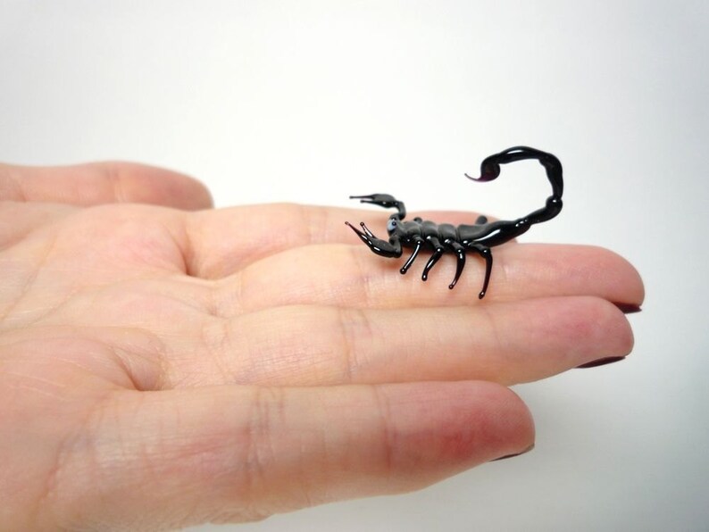 Black Emperor Scorpion Glass Sculpture glass figurine Black Glass Scorpion Figurine Glass Scorpio Scorpion Glass Miniature