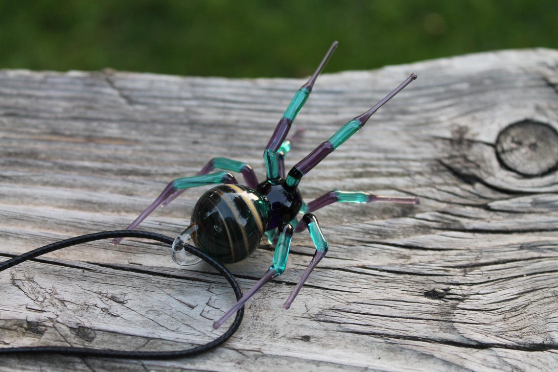 Purple Pendant Spider Animals Glass, Hanging Blown Glass Spider, Blown ...