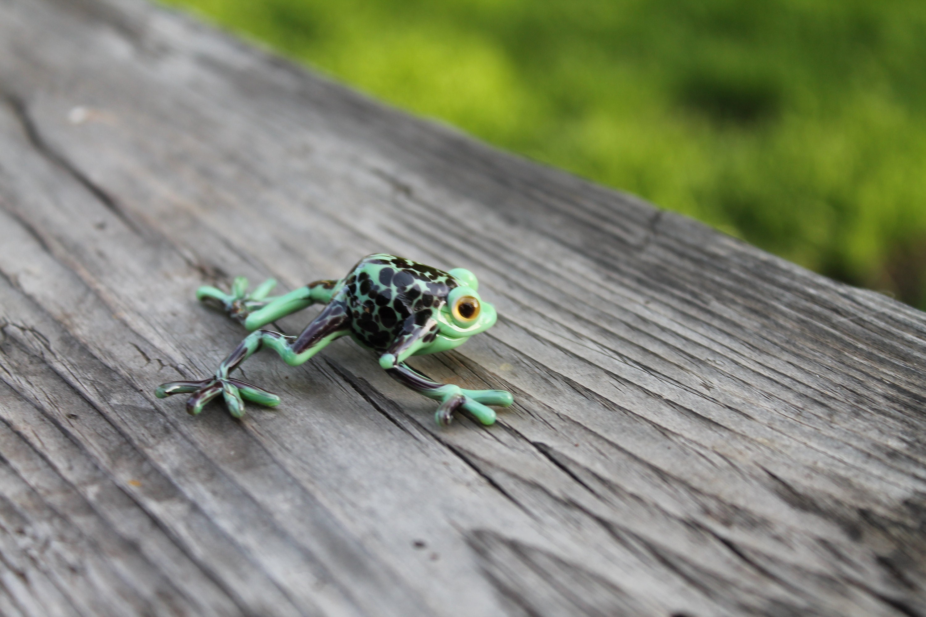 カエルガラスミニチュア、動物ガラス、アートガラス、吹きガラス