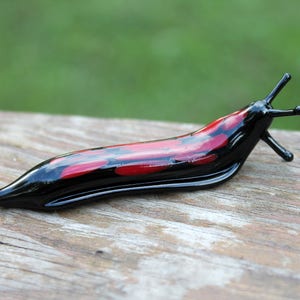 Spotted Slug glass sculpture GLASS SLUG lampwork Glass Animals Handcrafted Snail glass sculpture