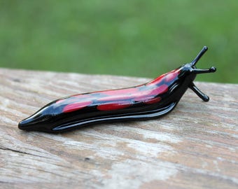 Spotted Slug glass sculpture GLASS SLUG lampwork Glass Animals Handcrafted Snail glass sculpture